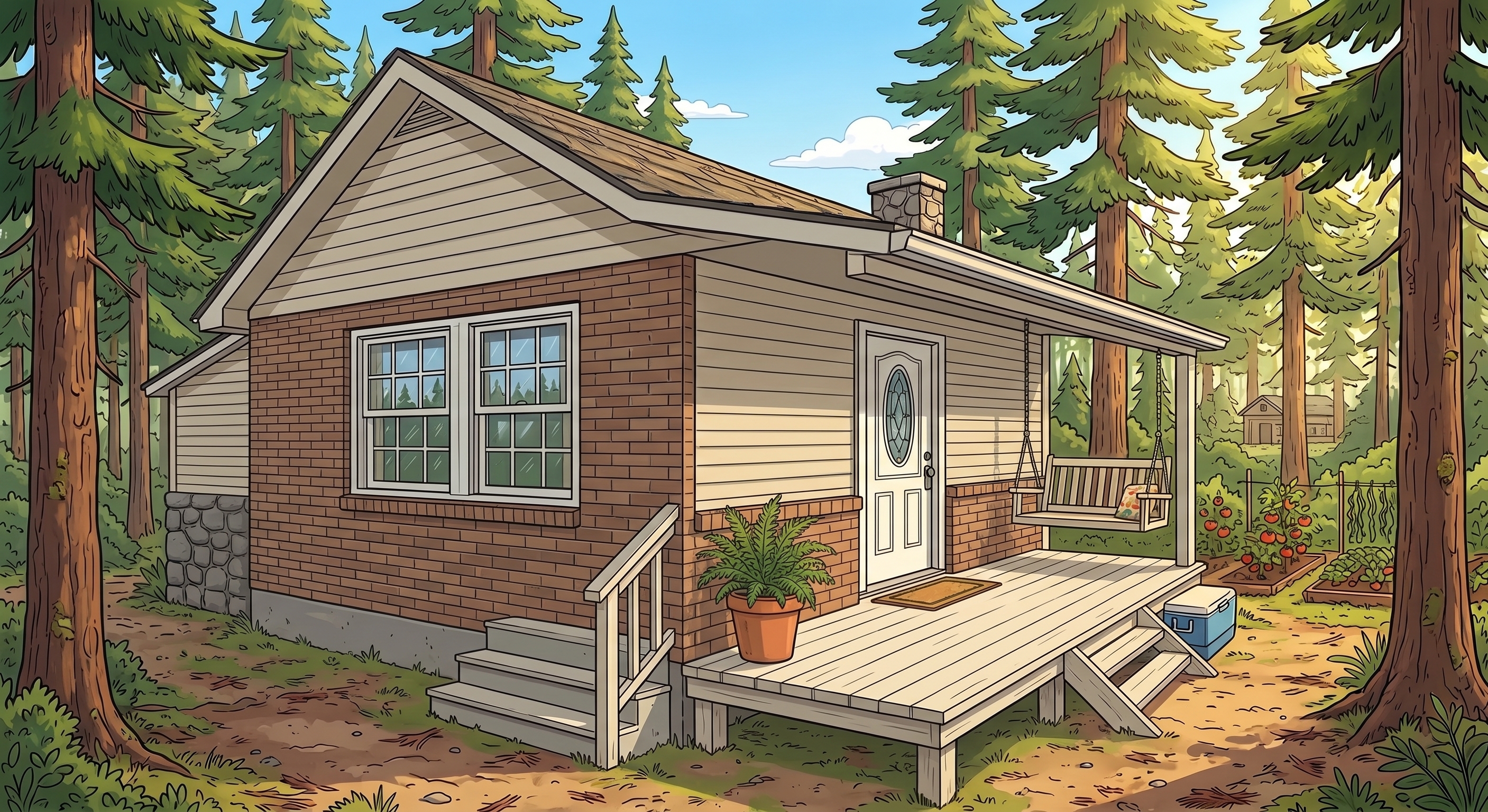 A house out in the piney woods.